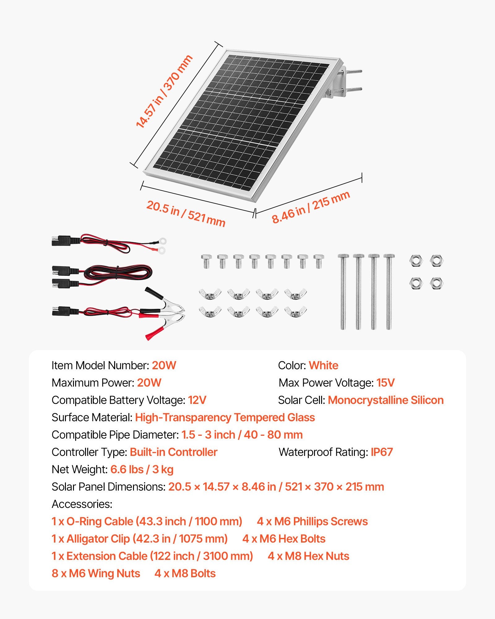 FieldCharge 20 — Adjustable Solar Maintainer