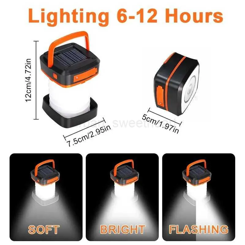 CampFold 3 lantern dimensions with soft, bright and flashing light modes
