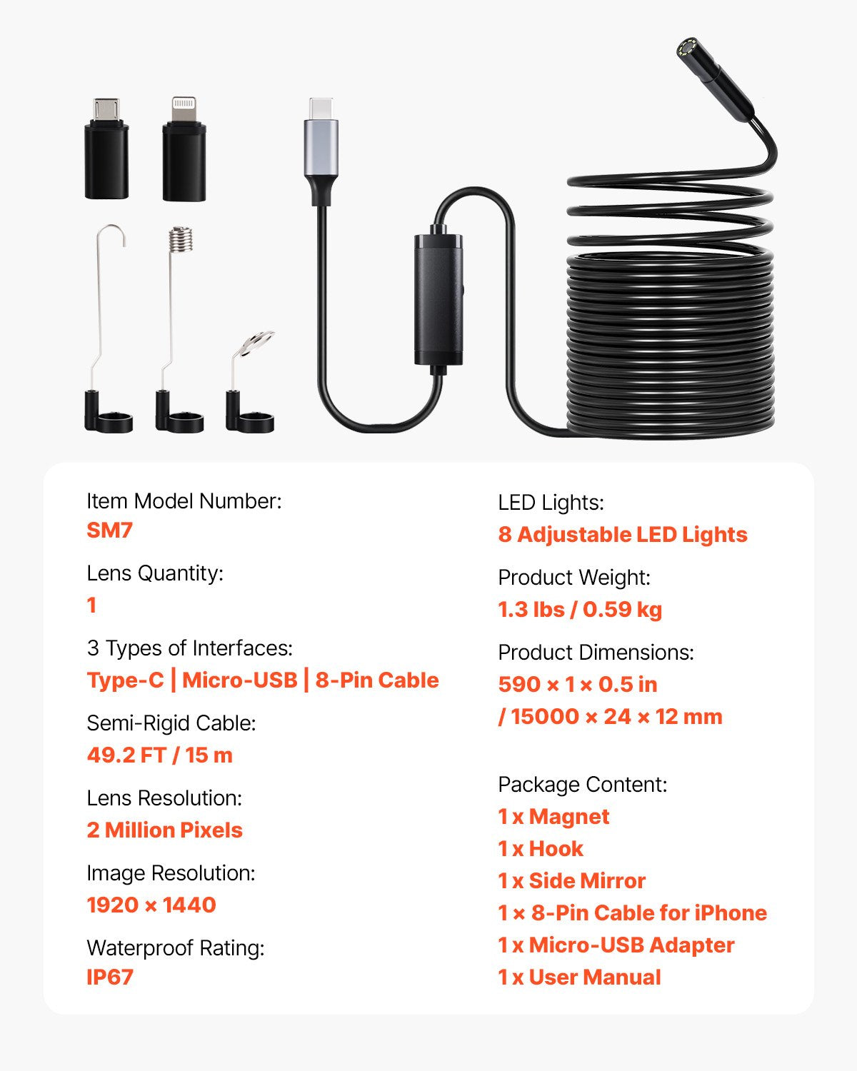 CableScope 492 — 49.2-Foot Inspection Camera