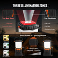 VEVOR LED camping lantern lantern three illumination zones: top red SOS zone and top flashlight