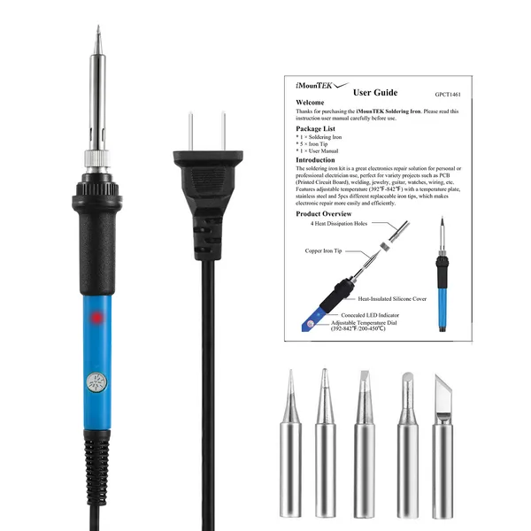 FieldIron 60 soldering iron with user guide and replacement tips