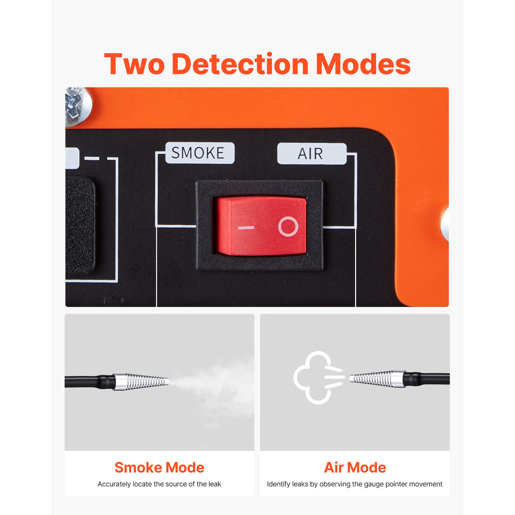 Smoke tester mode switch shown between smoke mode and air mode
