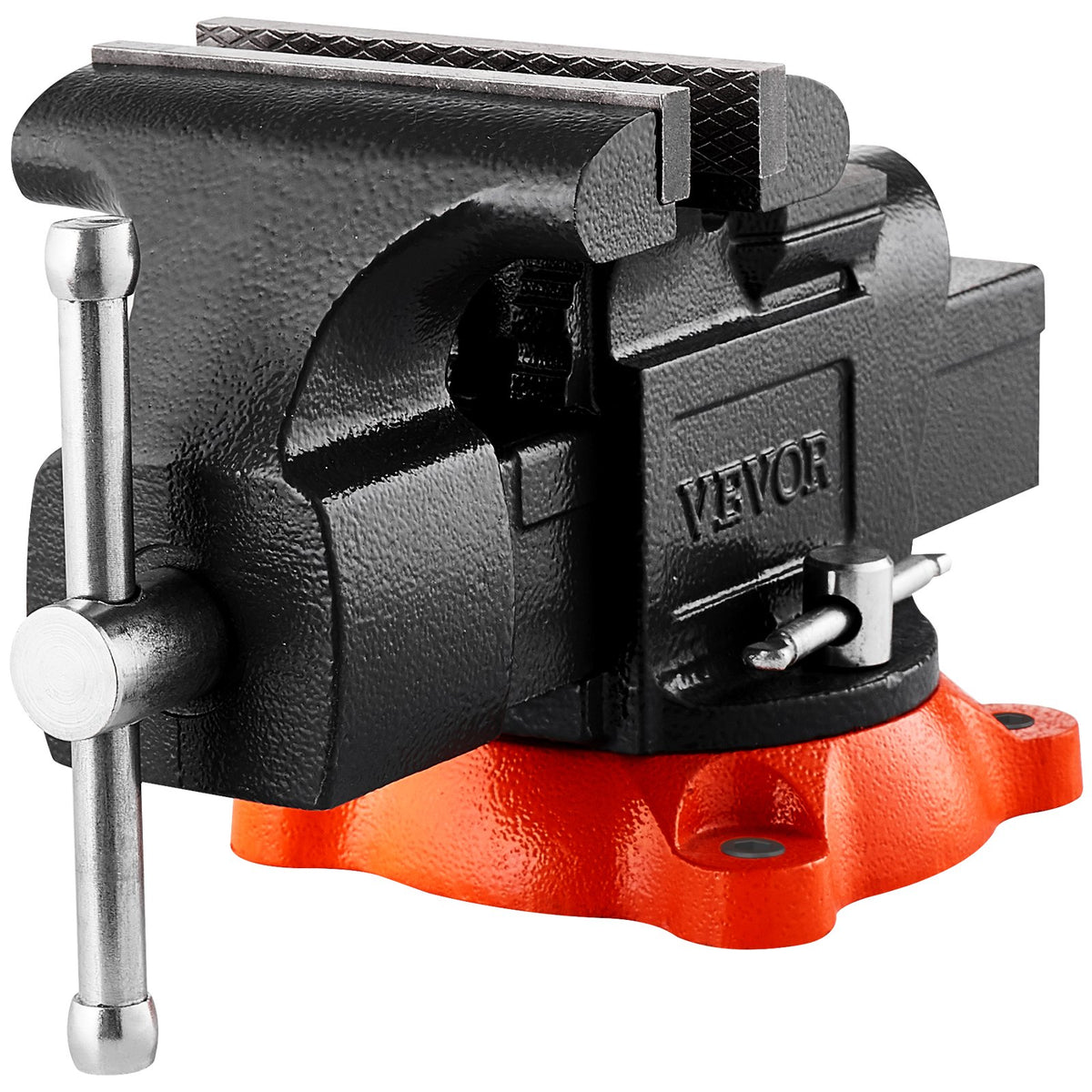 VEVOR 5-inch bench vise with swivel locking base and anvil surface
