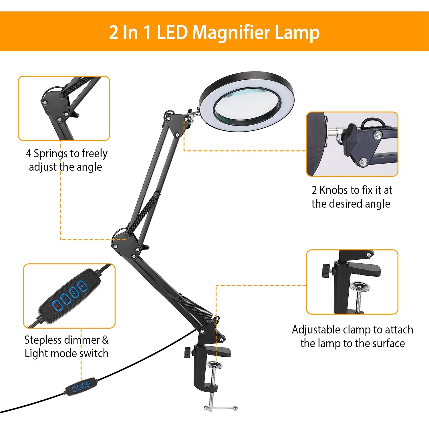 BenchSight 8 — LED Desk Magnifier