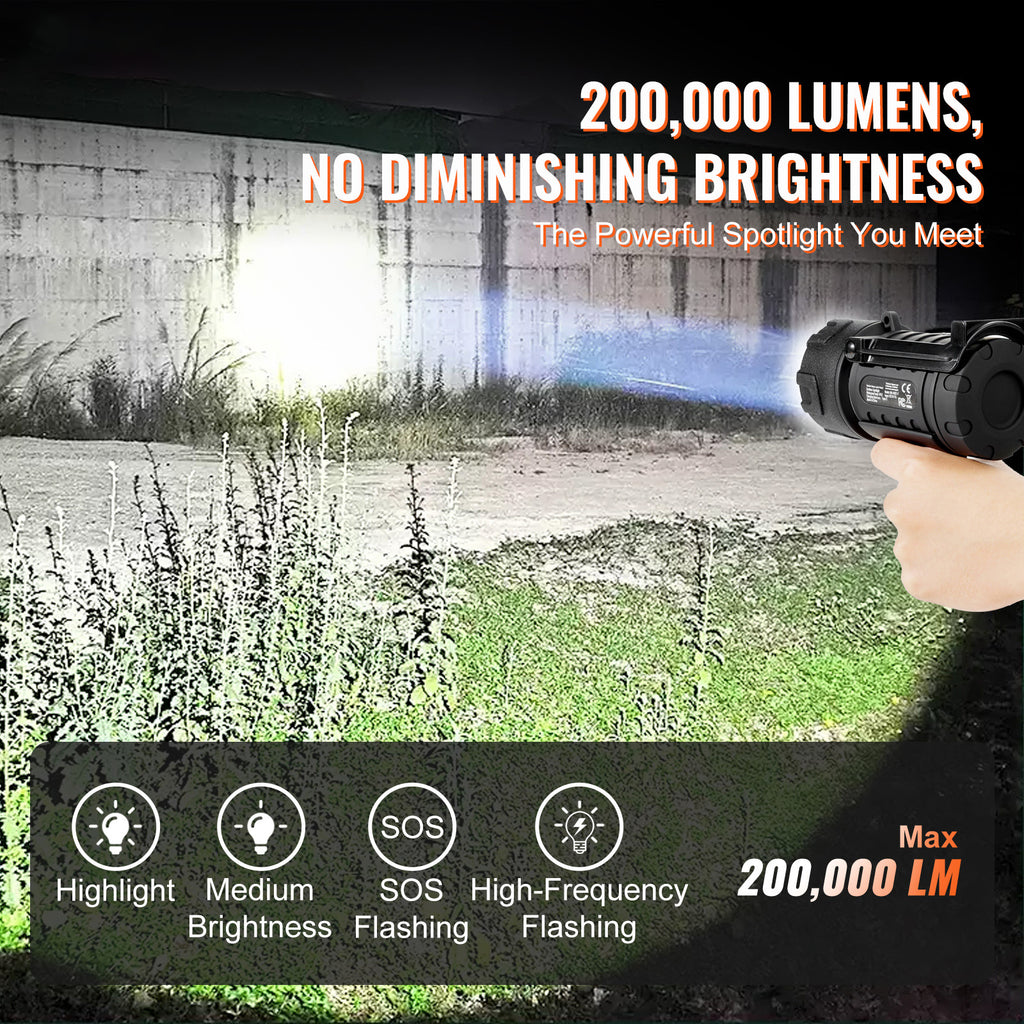 VEVOR waterproof spotlight spotlight lighting a wetland at night on its brightest setting